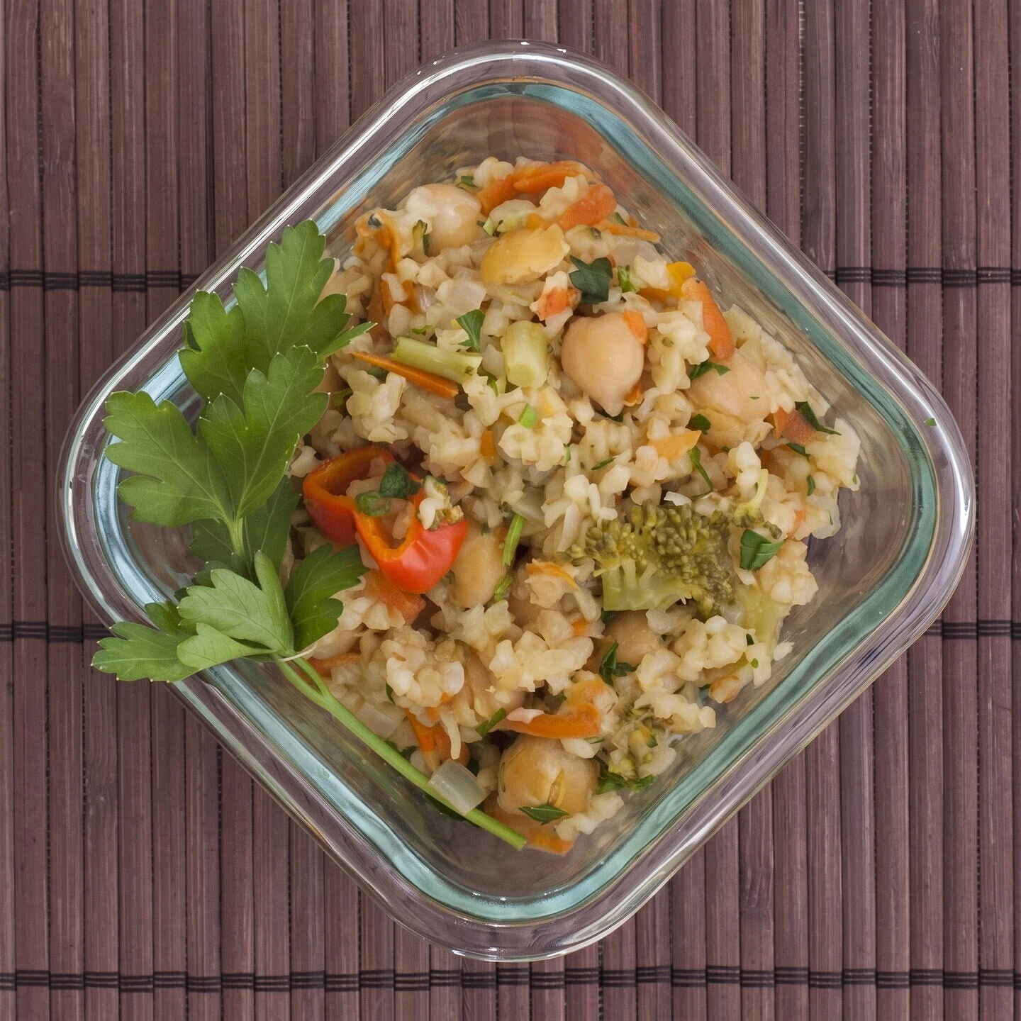 Bulgur Wheat, Veggie & Chickpea Salad