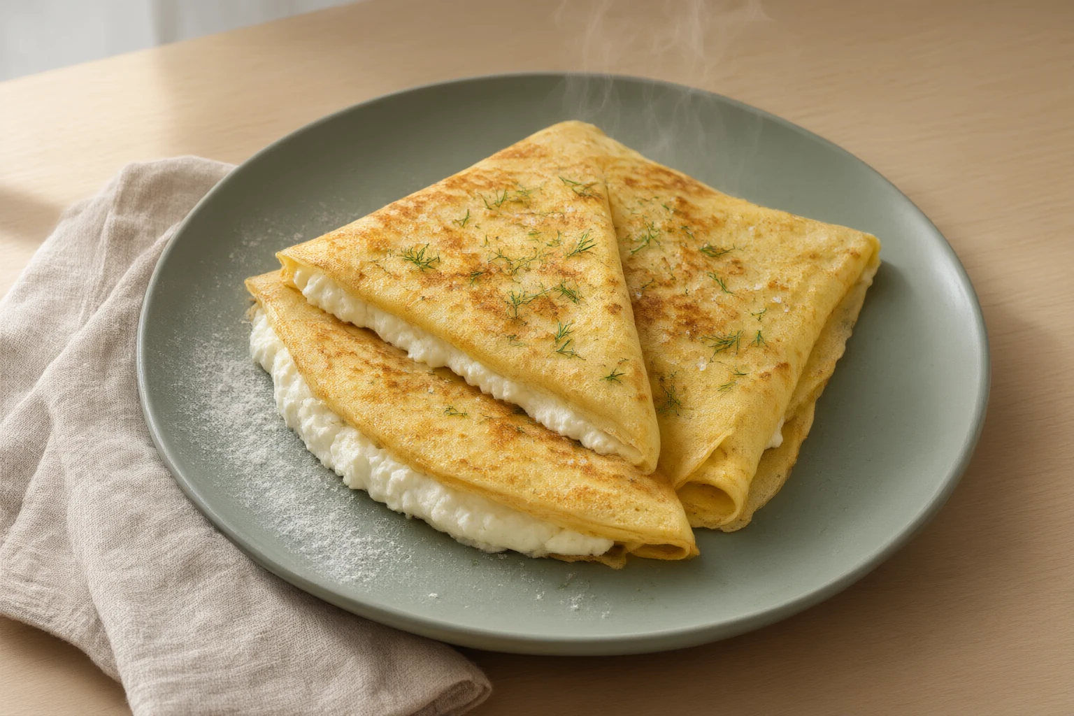Protein Palacsinta (Hungarian Crepes with Cottage-Cheese Filling)