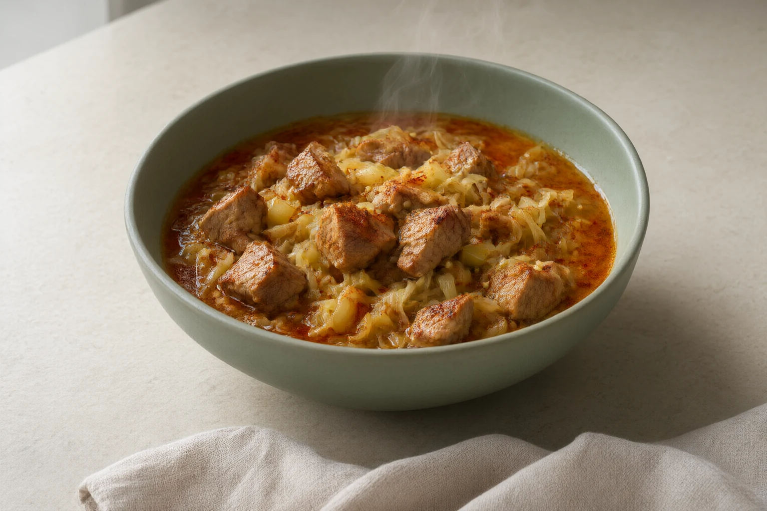 Segedín Goulash (Pork and Sauerkraut Stew)